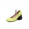 Square Toe Chunky Heels Chain Straps Mary Janes Shoes - Yellow