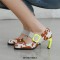 Square Toe Chunky Heels Cow Pattern Buckle Straps Mary Janes New Wave Pumps - Brown