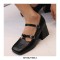Square Toe Chunky Heels Double Straps Vintage Mary Janes Pumps - Auburn