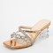 Peep Toe Rhinestones Straps Chunky Crystal Heels Sandals Slippers - Champagne