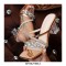 Peep Toe Rhinestones Straps Chunky Crystal Heels Sandals Slippers - Champagne