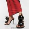 Peep Toe Stiletto Heels Balloon Stylish Sandals Slippers - Black