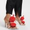 Peep Toe Stiletto Heels Balloon Stylish Sandals Slippers - White with Red