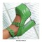 Round Toe Platforms Ankle Straps Croco Embbossed Chunky Heels Mary Janes Pumps - Green