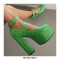 Round Toe Platforms Ankle Straps Croco Embbossed Chunky Heels Mary Janes Pumps - Green