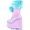 Round Toe Ankle Highs Platforms Cute Anime Double Color Lace Up Wedges Boots - Pink Blue Faux Leather