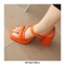 Peep Toe Block Chunky Heels Slingback Gladiator Slippers Sandals - Orange
