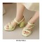 Peep Toe Block Chunky Heels Slingback Gladiator Slippers Sandals - Yellow