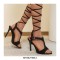 Peep Toe Ankle Buckle TStraps Gladiator Stiletto Heels Summer Sandals Pumps - Black