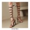 Peep Toe Ankle Buckle TStraps Gladiator Stiletto Heels Summer Sandals Pumps - Orange