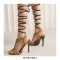 Peep Toe Ankle Buckle TStraps Gladiator Stiletto Heels Summer Sandals Pumps - Yellow