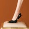 Pointed Toe Stiletto Heels Horsehairs Luxury Pumps - Black