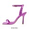 Square Toe Stiletto Heels Ankle Buckle Straps Sandals - Hot Pink