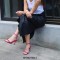 Square Toe Stiletto Heels Ankle Buckle Straps Sandals - Hot Pink
