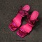 Square Toe Stiletto Heels Ankle Buckle Straps Sandals - Hot Pink