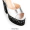 Peep Toe Crocodile Pattern Ankle Buckle Straps Chunky Heels Platforms Sandals