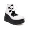 Round Toe Platforms College Style Lolita Lace Up Loafers Wedges - White