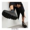 Round Toe Platforms Mary Janes Ankle High Loafers Wedges - Black