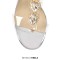 Peep Toe Ankle Buckle T Straps Bowling heels Platforms Rhinestones Transparent Sandals - Silver PVC