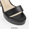 Peep Toe Stiletto Heels Ankle Buckle Double Straps Platforms Sandals - Black