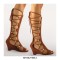 Peep Toe Gladiators Lace Up Wedges Sandals with Back Zipper - Yellow