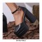 Round Toe Chunky Heels Ankle Buckle Straps Platforms Pumps with Back Zipper - Black