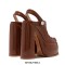 Chunky Heels Round Toe Slingback Platforms Pumps Sandals - Pink