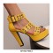 Peep Toe Ankle Buckle Straps Platforms Cuban Heels Gladiator Sandals Pumps - Yellow
