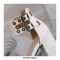 Round Toe Chunky Heels Ankle Buckle Straps Platforms Punk Party Pumps with Back Zipper - White
