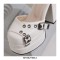 Round Toe Chunky Heels Ankle Buckle Straps Platforms Punk Party Pumps with Back Zipper - White