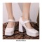 Round Toe Chunky Heels Buckle Straps Matte Platforms Mary Janes Shoes - White