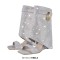 Square Open Toe Rhinestones Crusted Wedge Lock Design Fold Over Summer Wedges Sandals - Silver Sequined Cloth