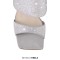 Square Open Toe Rhinestones Crusted Wedge Lock Design Fold Over Summer Wedges Sandals - Silver Sequined Cloth