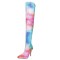 Pointed Toe Over The Knee Stiletto Heels Multicolor Boots