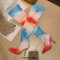 Pointed Toe Over The Knee Stiletto Heels Multicolor Boots