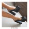 Square Toe Chunky Heels Sequin Back Straps Platforms Pumps - Black