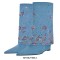 Pointed Toe Rhinestones Fold Over Wedges Flock Boots - Blue