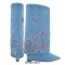 Pointed Toe Rhinestones Fold Over Wedges Flock Boots - Blue