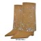 Pointed Toe Rhinestones Fold Over Wedges Flock Boots - Brown