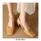Square Toe Medium Designed Chunky Heels Slingback Sandals Pumps - Apricot