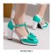 Round Toe Cute Bow-tied Chunky Heels Lolita T Straps Dorsay Platforms Pumps - Sky Blue