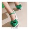 Round Toe Cute Bow-tied Chunky Heels Lolita Vintage Mary Janes Platforms Pumps - Green