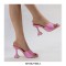 Peep Toe Rhinestones Spike Heels Sandals Slippers - Pink