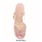 Peep Toe Chunky Heels Butterfly Rhinestones Ankle Straps Platforms Pumps - Pink