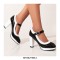 Round Toe Chunky Heels Lolita Vintage Mary Janes Heart Straps Platforms Pumps - Black