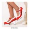 Round Toe Chunky Heels Lolita Vintage Mary Janes Heart Straps Platforms Pumps - Black