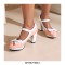 Round Toe Cute Bow-tied Chunky Heels Lolita Vintage Mary Janes Heart Straps Platforms Pumps - Black