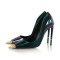 Pointed Toe Rhinestones Stiletto Heels Multicolor Pumps - Green