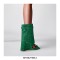 Peep Toe Rhinestones Ankle Highs Wedges Summer Boots with Zipper - Green