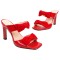 Peep Toe Ribbon Decorated Wedding Party Spring Sandals - Red